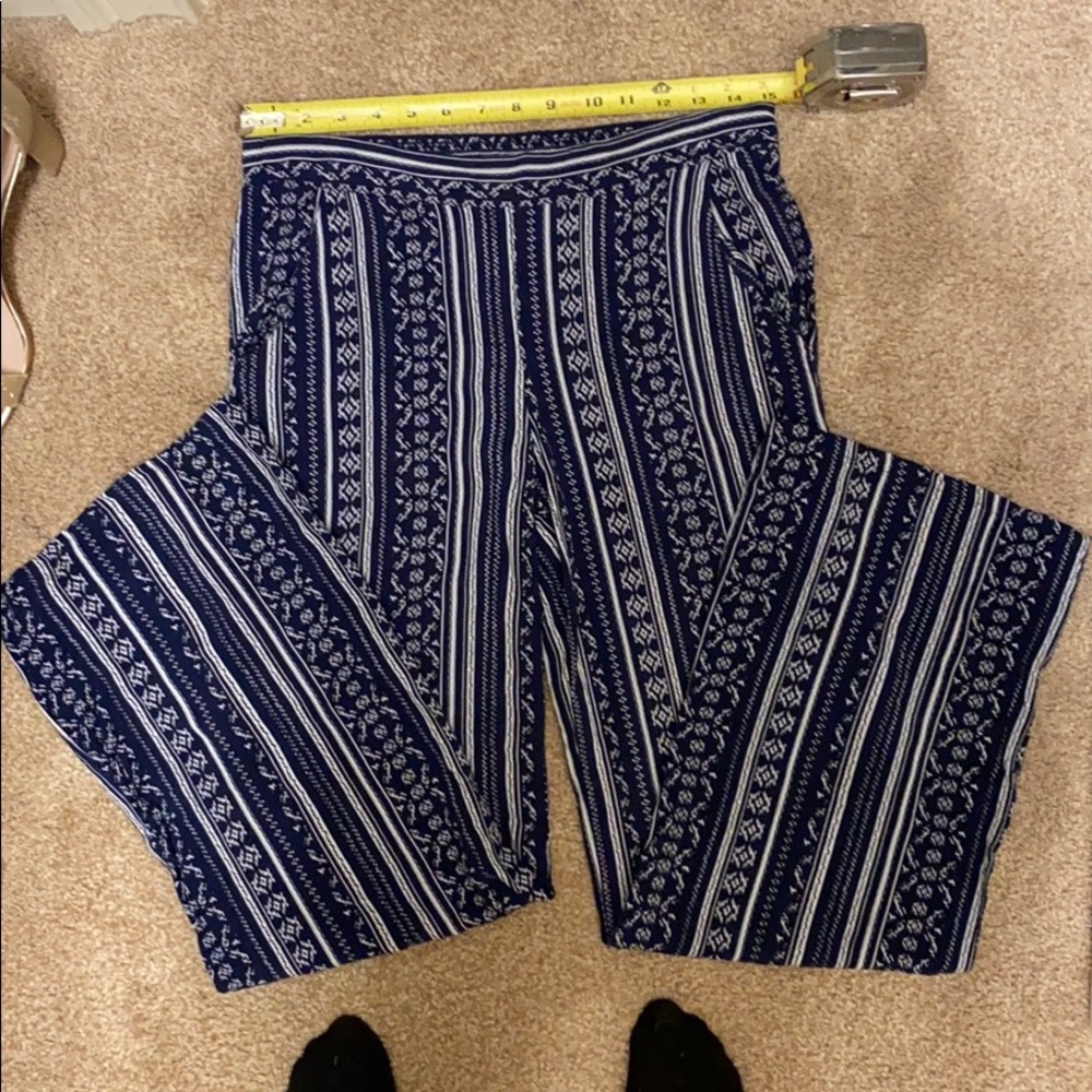 Blue and White flowy pants
